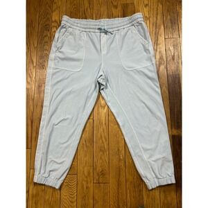 Athleta Light Blue Crop Jogger Pants Women's Size‎ 18 Lounge Casual Comfy